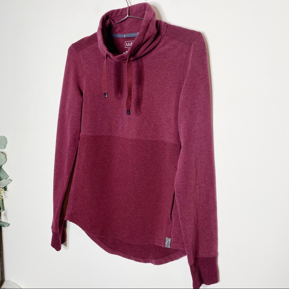 LL Bean Burgundy Cowl Neck Pullover